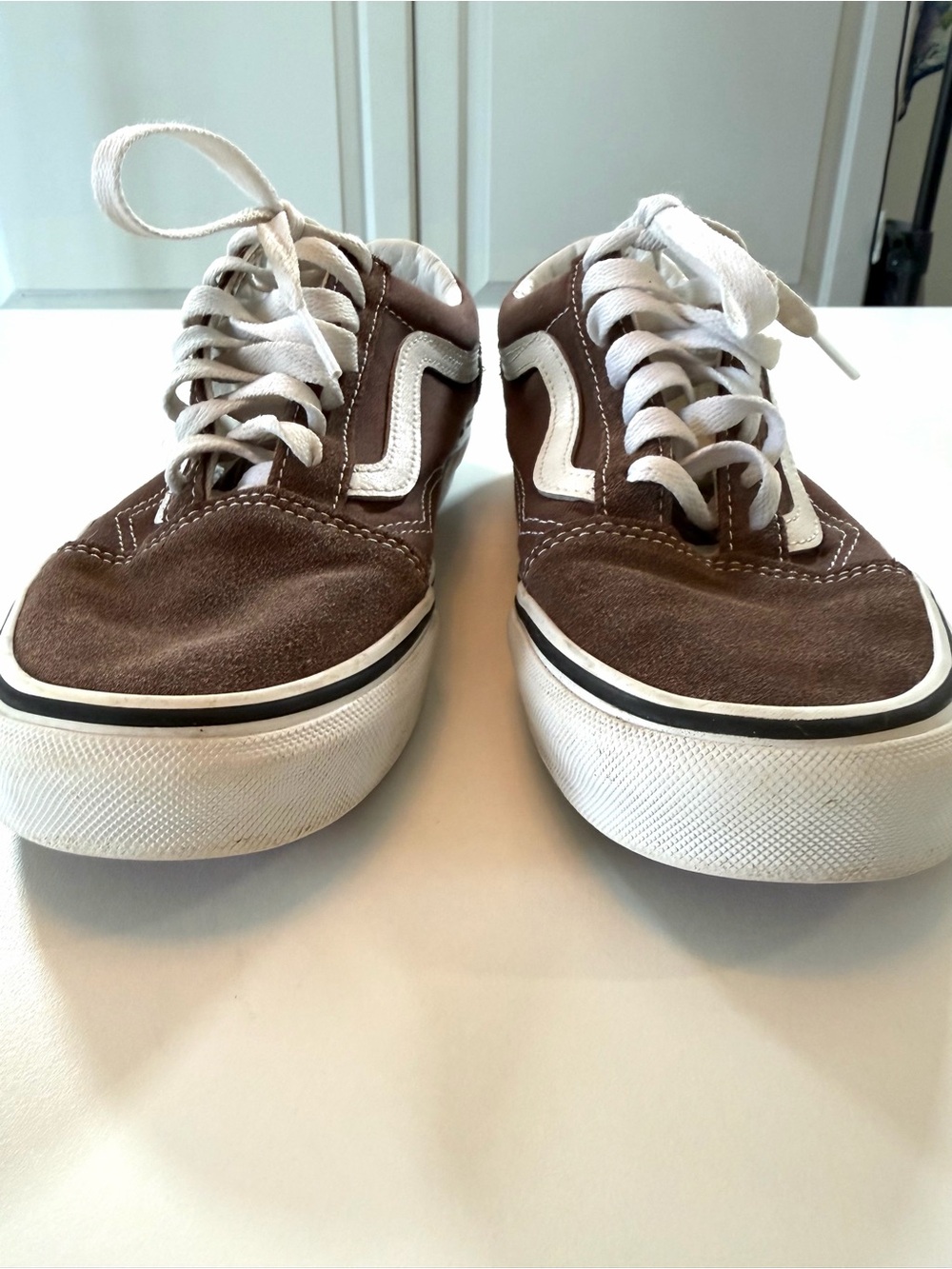 Vans Brown Suede Canvas Old Skool Sneakers 7.5 Skate Low Top Classic Streetwear - Picture 12 of 16